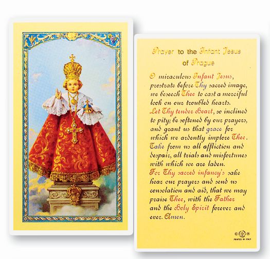 Infant of Prague Laminated Catholic Prayer Holy Card Pack of 25