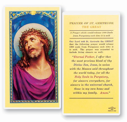 Souls In Purgatory Laminated Catholic Prayer Holy Card Pack of 25