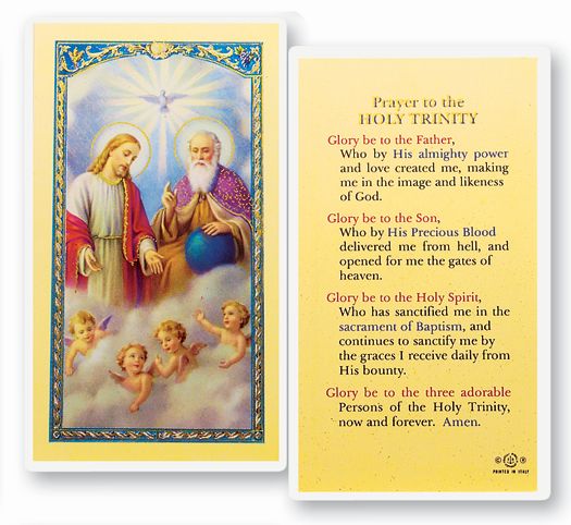 Holy Trinity Laminated Catholic Prayer Holy Card Pack of 25