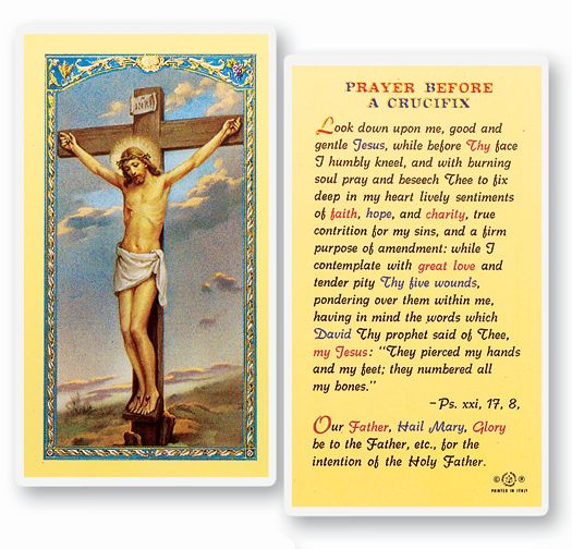 Prayer Before a Crucifix Laminated Catholic Prayer Holy Card Pack of 25