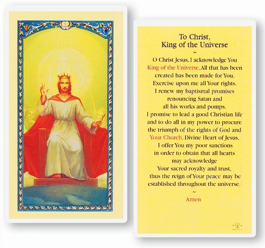 Christ King of the Universe Laminated Holy Card Pack of 25