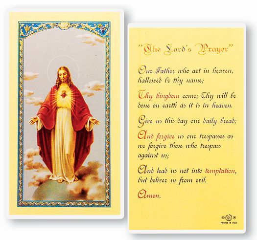 Lord's Prayer Laminated Catholic Prayer Holy Card Pack of 25