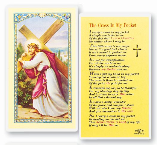 The Cross in My Pocket Laminated Holy Card Pack of 25