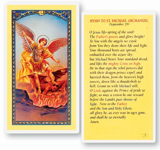 Saint Michael Laminated Catholic Prayer Holy Card Pack of 25