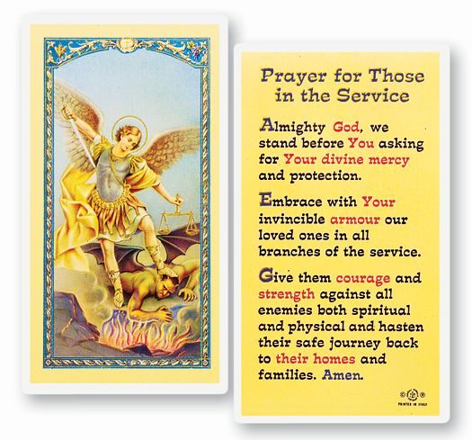 Those in the Service Laminated Catholic Prayer Holy Card Pack of 25