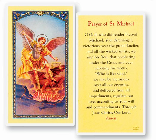 Saint Michael Laminated Catholic Prayer Holy Card Pack of 25