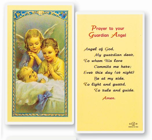 Guardian Angel-Angels of God Laminated Catholic Prayer Card Pack of 25