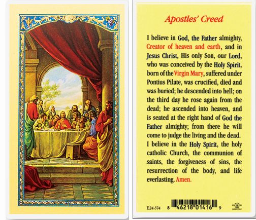 Apostles' Creed Laminated Catholic Prayer Holy Card Pack of 25