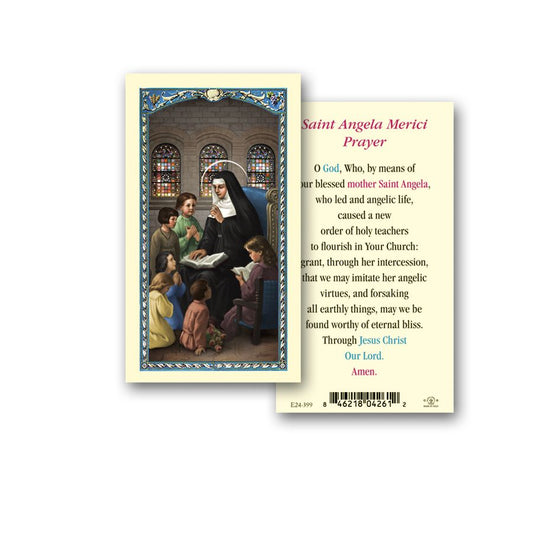 Saint Angela Merici Laminated Catholic Prayer Holy Card Pack of 25