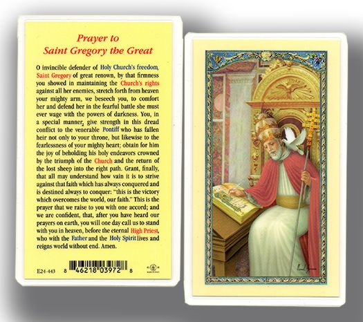 Saint Gregory the Great Laminated Catholic Prayer Holy Card Pack of 25