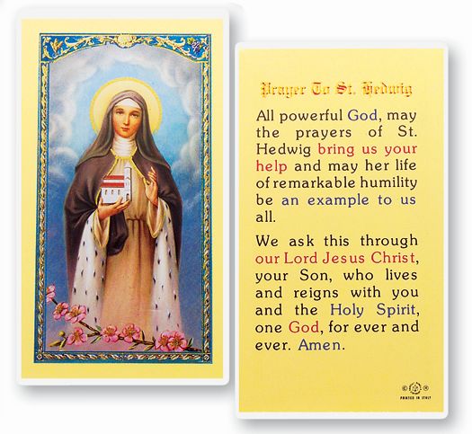 Saint Hedwig Laminated Catholic Prayer Holy Card Pack of 25