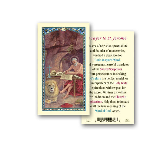 Saint Jerome Laminated Catholic Prayer Holy Card Pack of 25