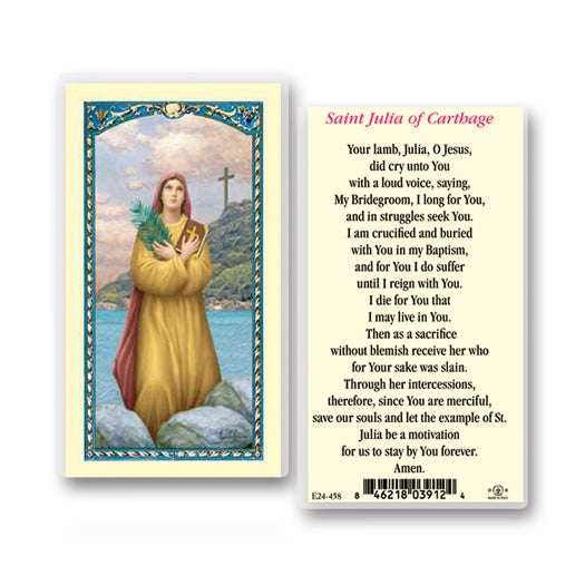 Saint Julia Laminated Catholic Prayer Holy Card Pack of 25