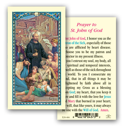 Saint John of God Prayer Card Catholic Prayer Holy Card Pack of 25