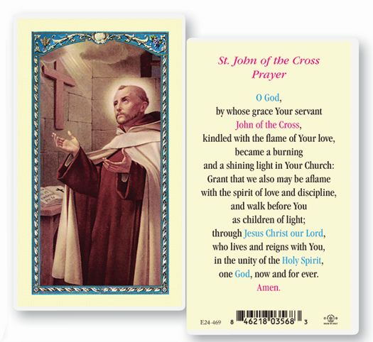 Saint John of the Cross Laminated Catholic Prayer Holy Card Pack of 25