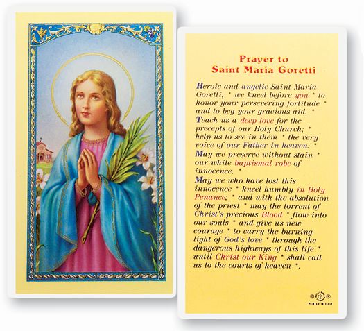 Saint Maria Goretti Laminated Catholic Prayer Holy Card Pack of 25