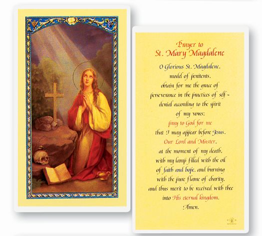 Saint Mary Magdalene Laminated Catholic Prayer Holy Card Pack of 25