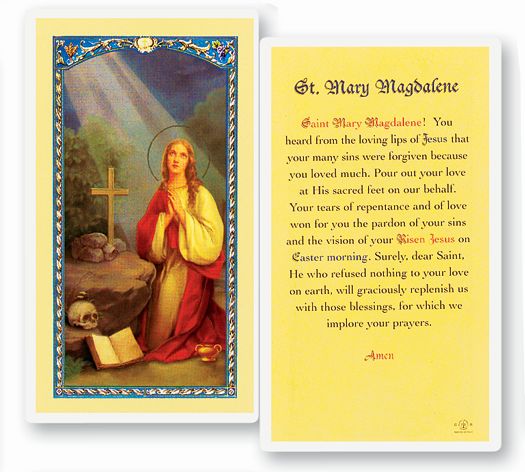 Saint Mary Magdalene Laminated Catholic Prayer Holy Card Pack of 25