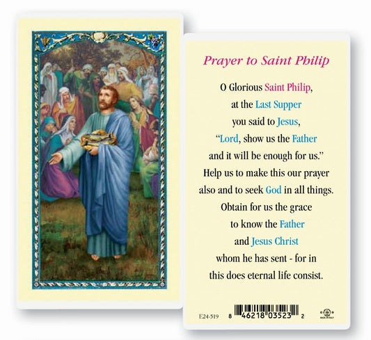 Saint Philip Laminated Catholic Prayer Holy Card Pack of 25