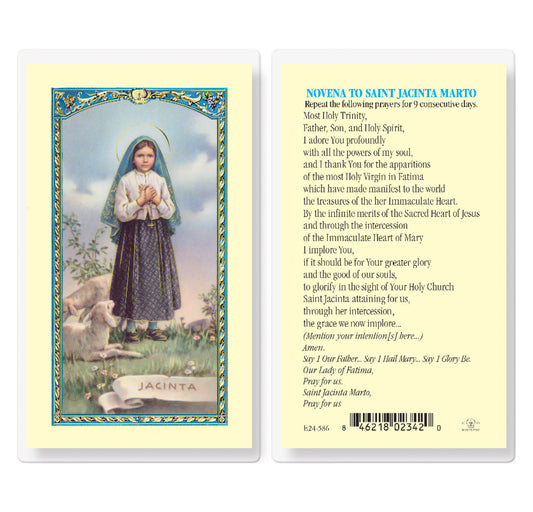 Saint Jacinta Marto Laminated Catholic Prayer Holy Card with Prayer on Back, Pack of 25