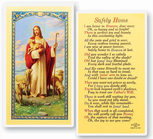 Safely Home Laminated Catholic Prayer Holy Card Pack of 25