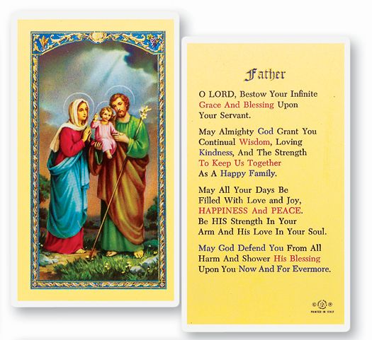 Father Prayer Laminated Catholic Prayer Holy Card Pack of 25