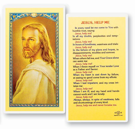 Jesus Help Me Laminated Catholic Prayer Holy Card Pack of 25