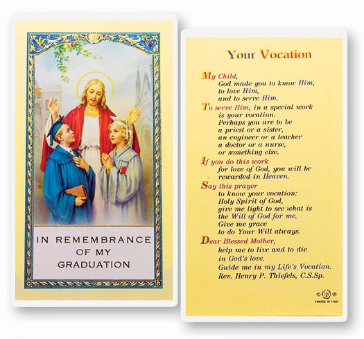 Your Vocation Laminated Catholic Holy Card Pack of 25