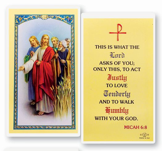 What The Lord Asks Laminated Catholic Prayer Holy Card Pack of 25
