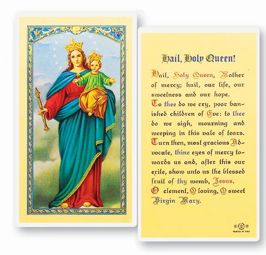 Hail Holy Queen Laminated Catholic Prayer Holy Card Pack of 25
