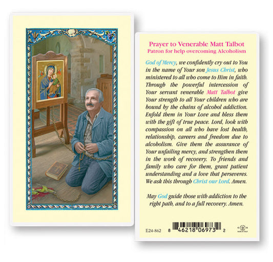 Saint Matt Talbot Laminated Catholic Prayer Holy Card Pack of 25