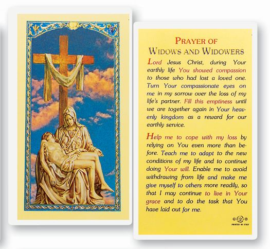 Widows And Widowers Laminated Catholic Prayer Holy Card Pack of 25