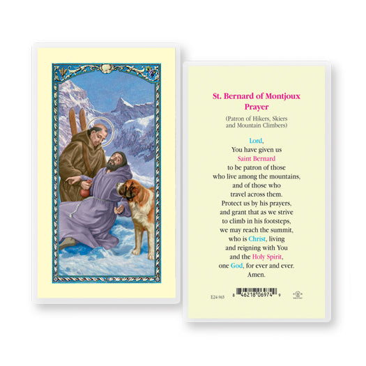 Saint Bernard Laminated Catholic Prayer Holy Card Pack of 25