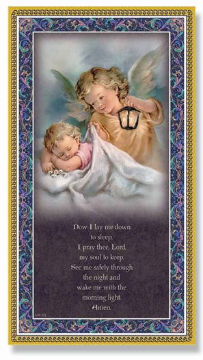 Guardian Angel with a Lantern Gold Foil Wall Art Decor Small
