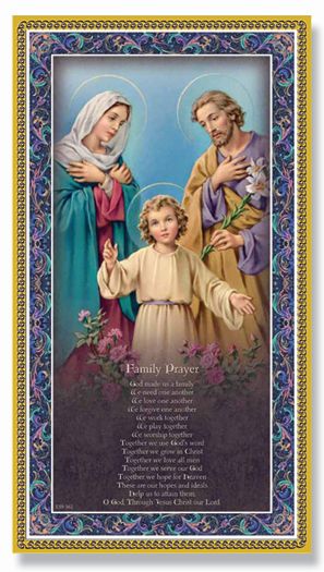 Holy Family Gold Foil Wood Plaque Wall Art Decor Small