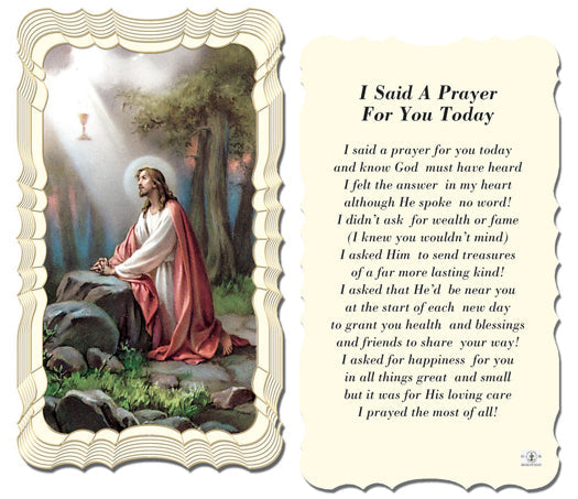 I said a Prayer For You Today Catholic Prayer Holy Card with Prayer on Back, Pack of 50