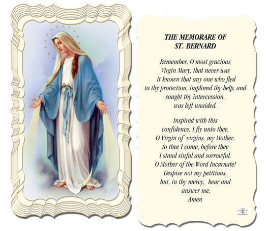Memorare of Saint Bernard Catholic Prayer Holy Card Pack of 50