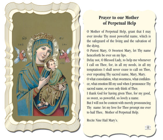 Our Mother of Perpetual Help Catholic Prayer Holy Card with Prayer on Back, Pack of 50