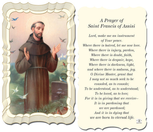 Saint Francis of Assisi Catholic Prayer Holy Card Pack of 50