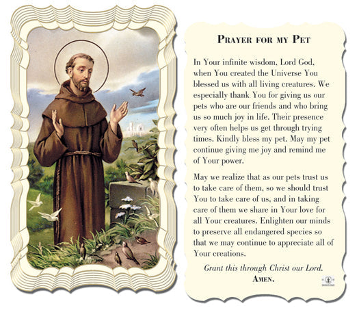 Saint Francis of Assisi Catholic Prayer Holy Card Pack of 50