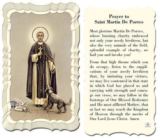 Saint Martin de Porres Catholic Prayer Holy Card Pack of 50