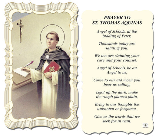 Saint Thomas Aquinas Catholic Prayer Holy Card with Prayer on Back, Pack of 50
