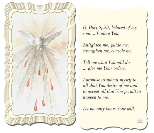 O Holy Spirit-Cnfirmation Catholic Prayer Holy Card with Prayer on Back, Pack of 50