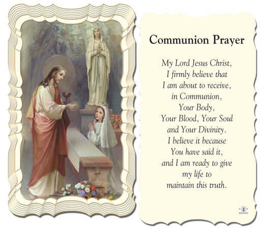 Communion Girl Catholic Prayer Holy Card with Prayer on Back