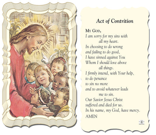 Act of Contrition Catholic Prayer Holy Card with Prayer on Back, Pack of 50