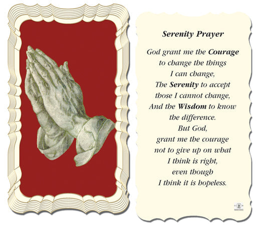 Serenity Prayer Gold Catholic Prayer Holy Card Pack of 50