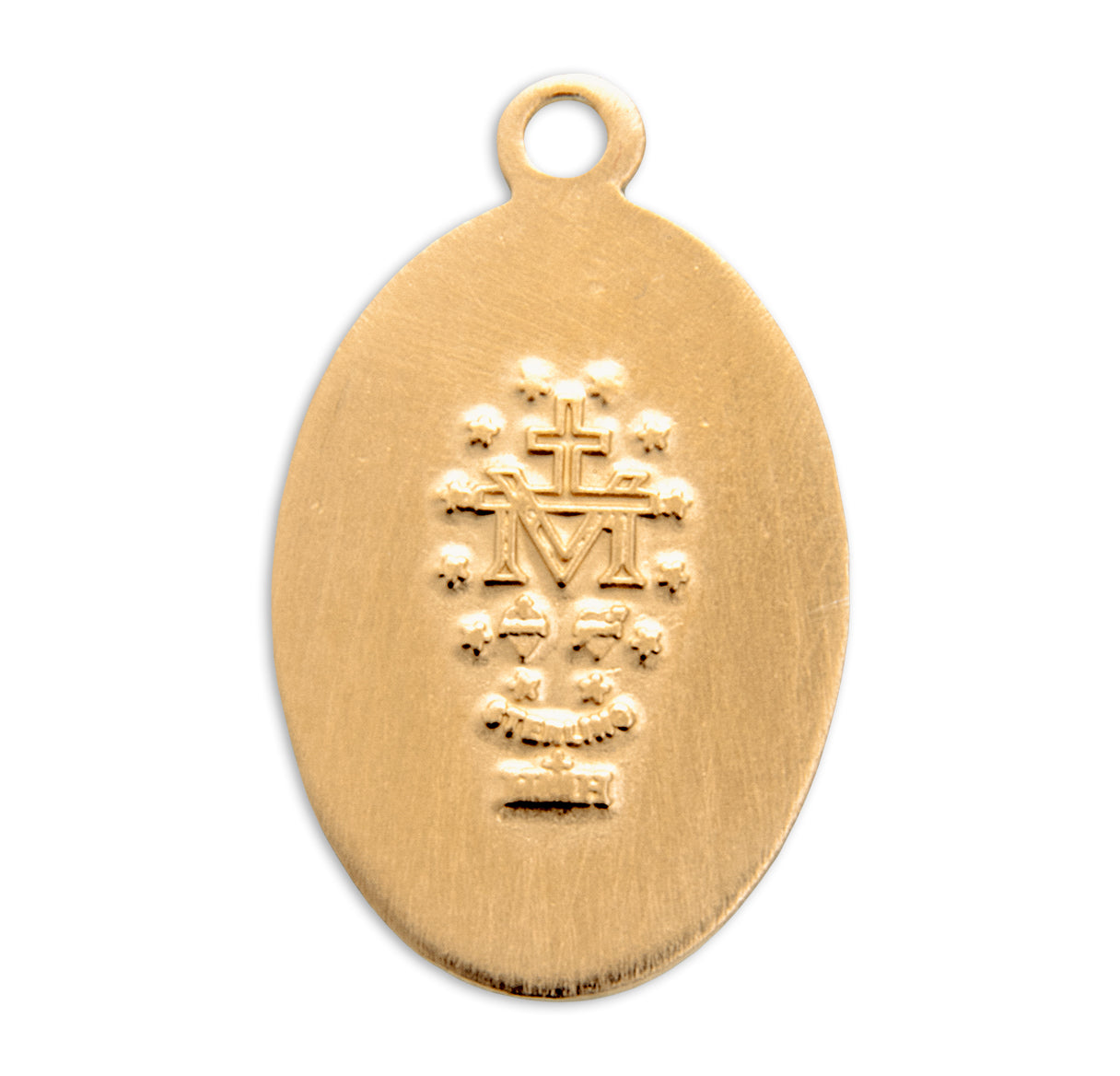 Gold Oval Miraculous Medal Pendant Necklace Made in USA