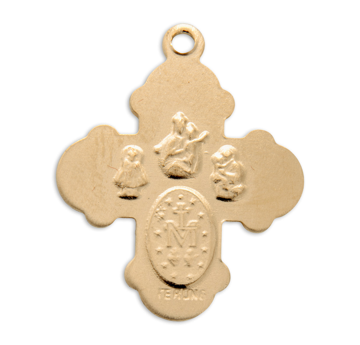 Extel Gold Catholic 4-Way Medal Cross Necklace Gift