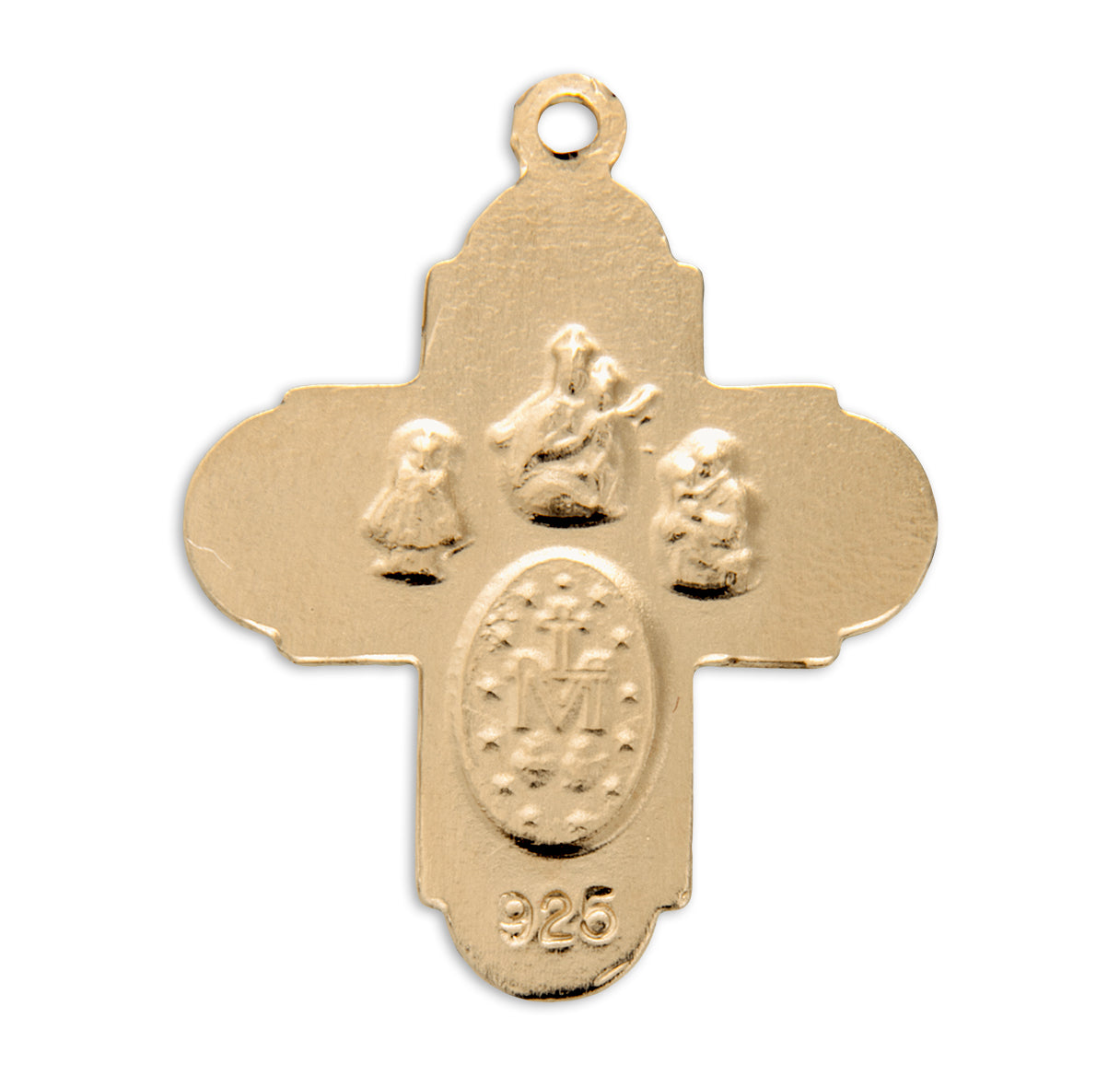 Extel Gold Catholic 4-Way Medal Cross Necklace for Devotion