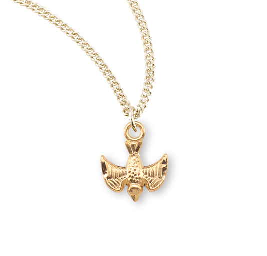 Holy Spirit Gold Over Sterling Silver Medal Pendant Necklace